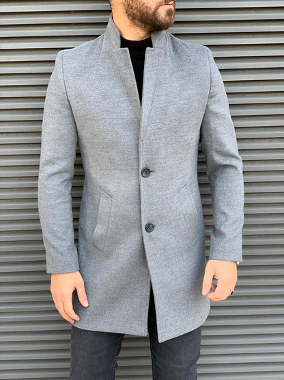 Kenzie Gray Slim Fit Wool Long Coat: Where Style Meets Versatility