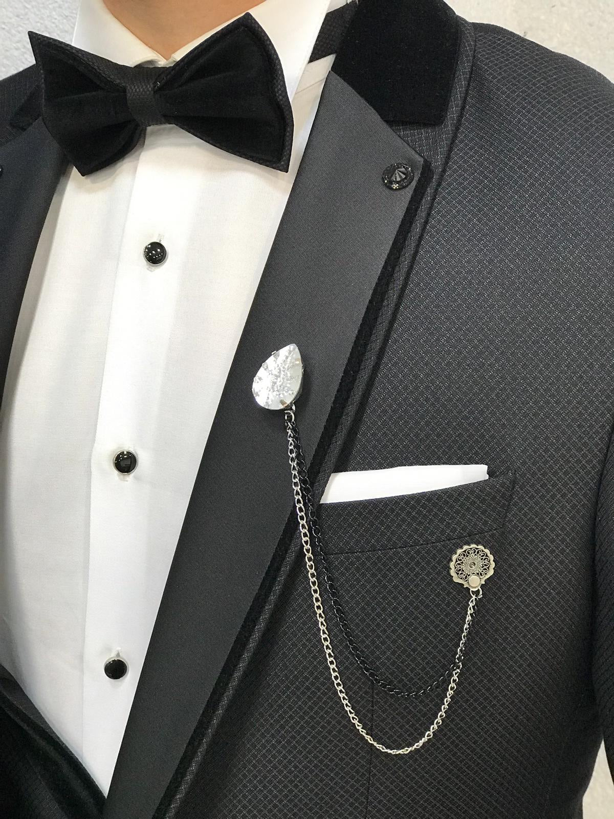 Lazio Black Slim-Fit Tuxedo for Modern Elegance