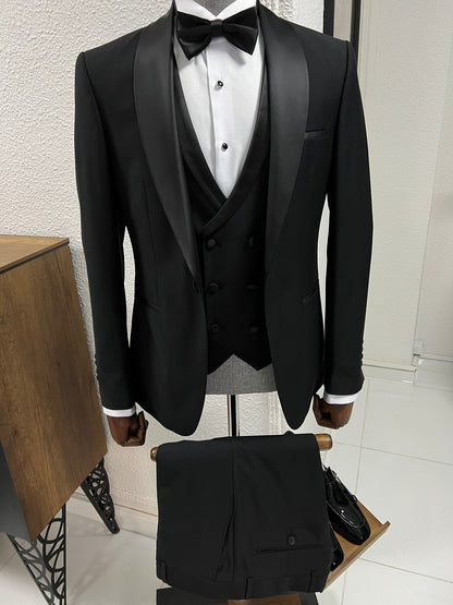 Lenzi Slim Fit Black Party Tuxedo for Men