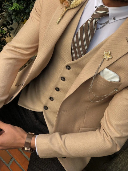 Multi Slim-Fit Suit Vest Beige for Effortless Elegance BOJONI