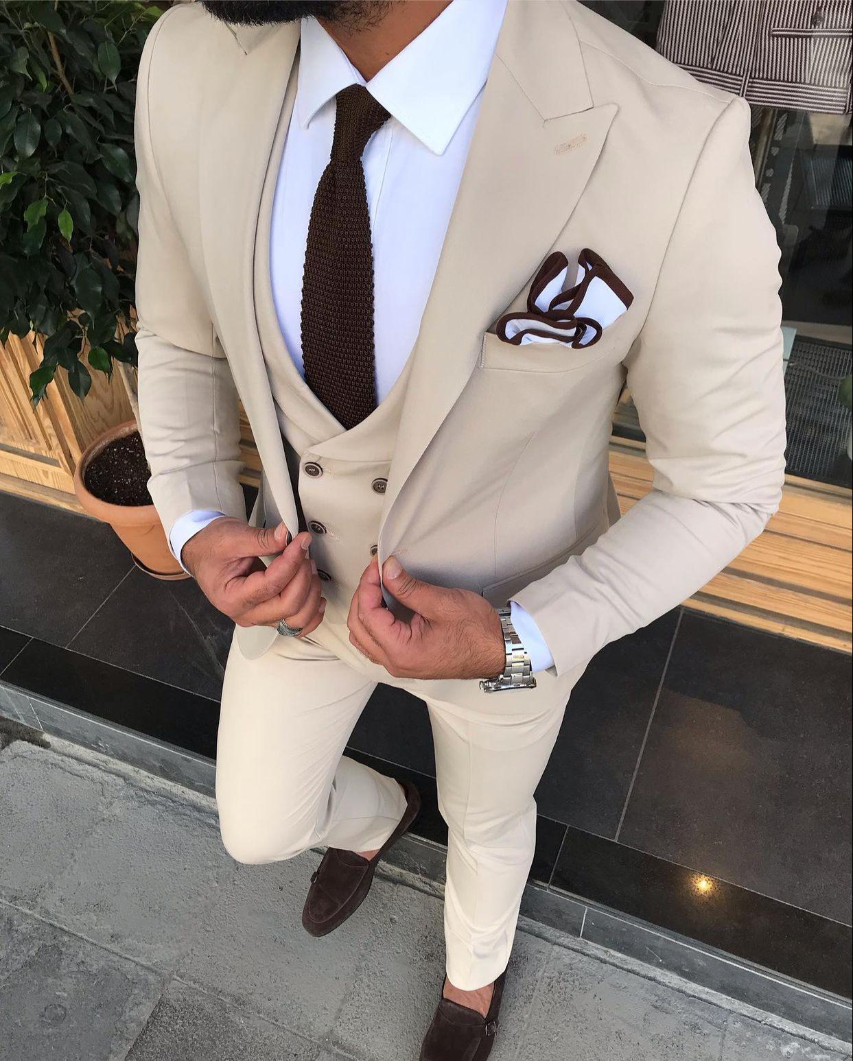 Austin Beige Slim-Fit Suit - Modern Elegance for Every Occasion