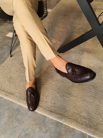 Torino Tassel Brown Loafers – Timeless Elegance in Leather