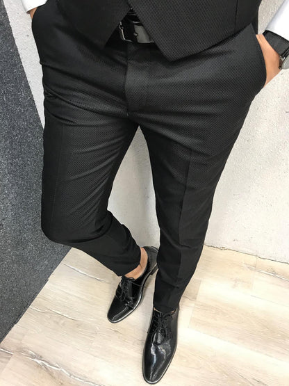 Lazio Black Slim-Fit Tuxedo for Modern Elegance