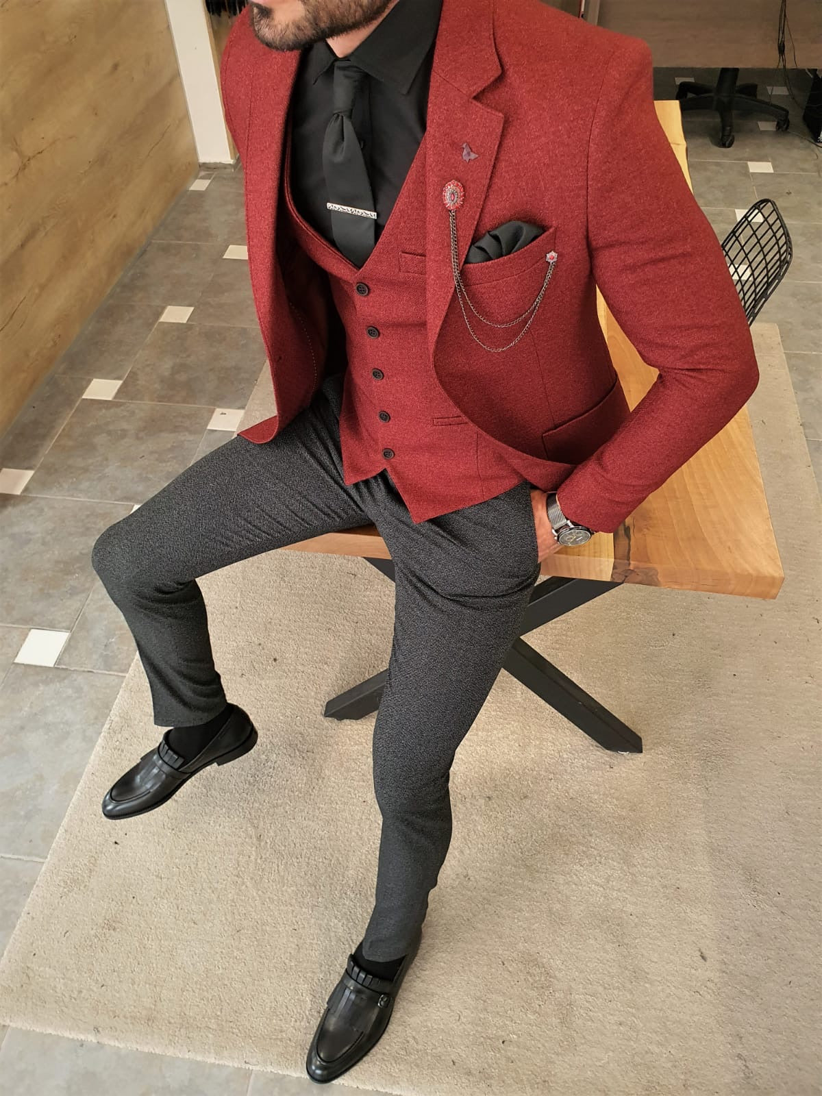 Henderson Claret Red Slim Fit Suit – Elegant Versatility for Every Occasion