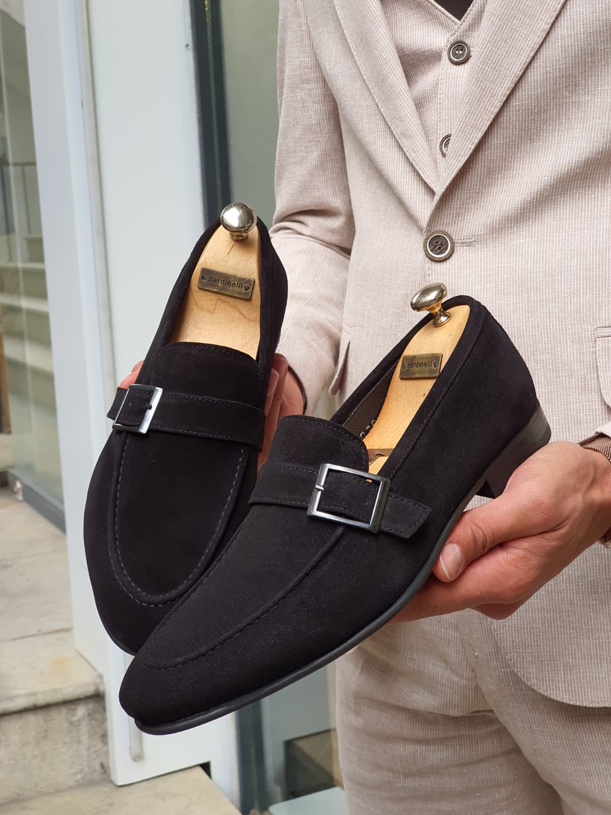 Henderson Black Suede Buckle Loafers: Elegant Comfort for Every Occasion