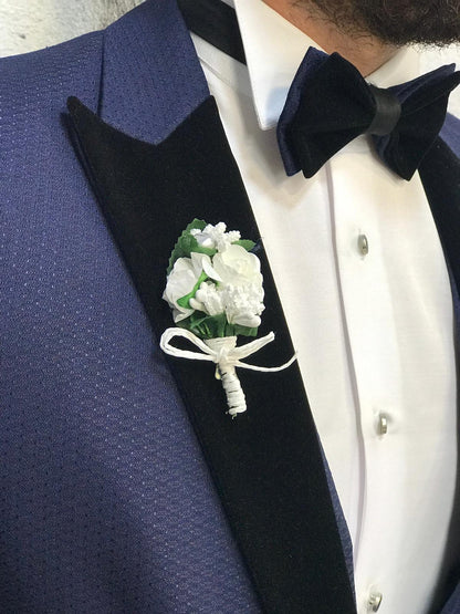 Acacia Navy Blue Patterned Tuxedo