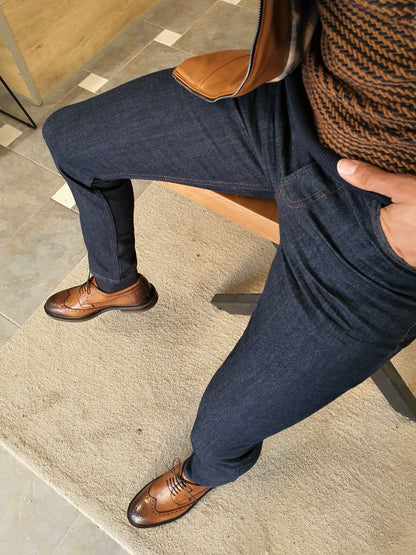 Clemson Navy Blue Slim Fit Lycra Jeans