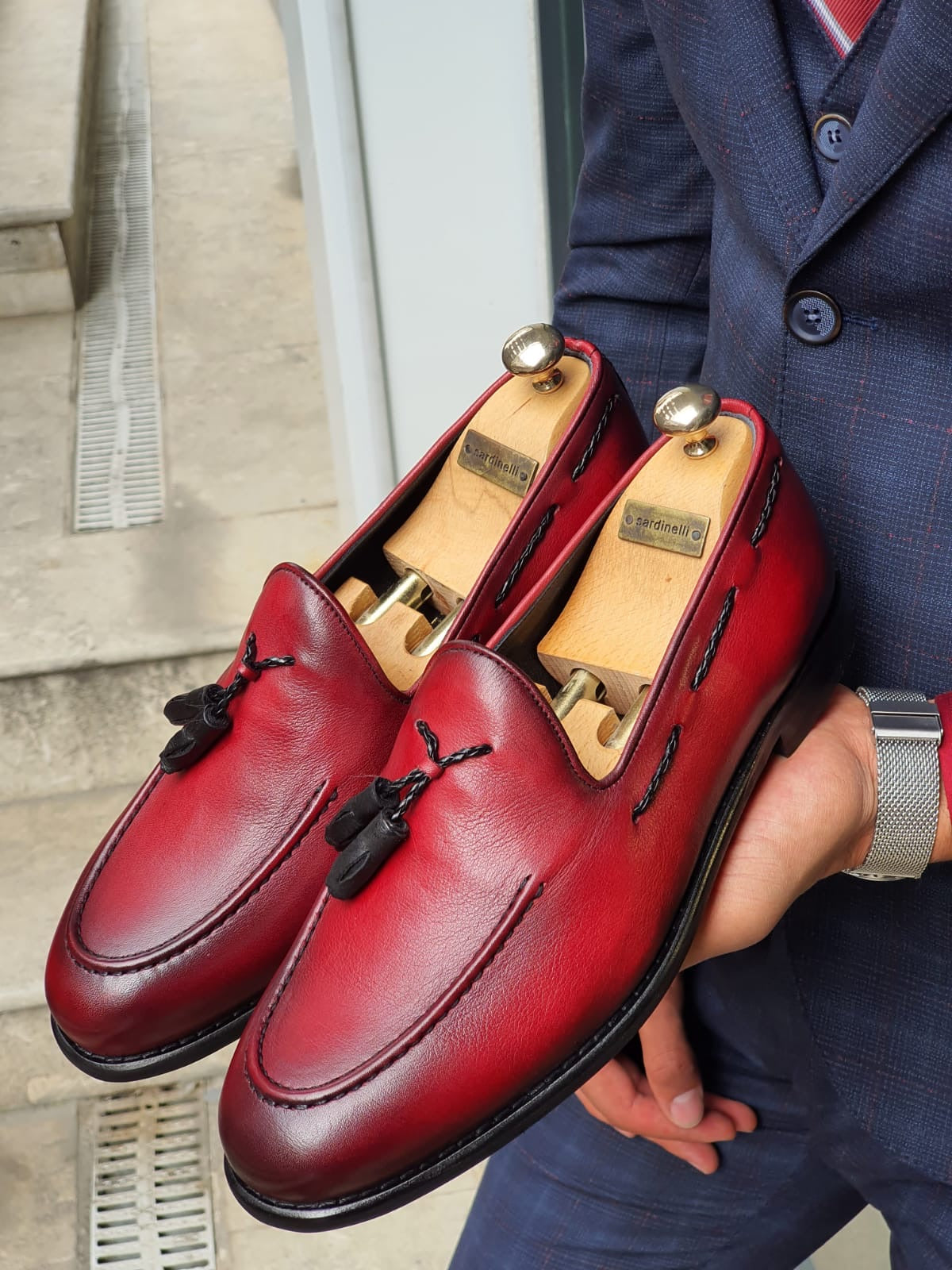 Fort Worth Red Tassel Loafer - Elegant Leather Footwear for Men
