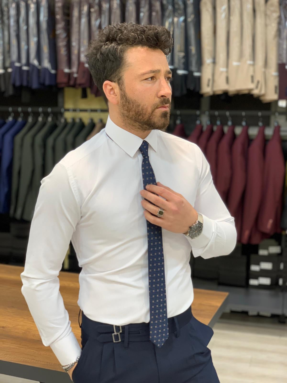 Jake White Slim Fit Shirt - Elevate Your Wardrobe