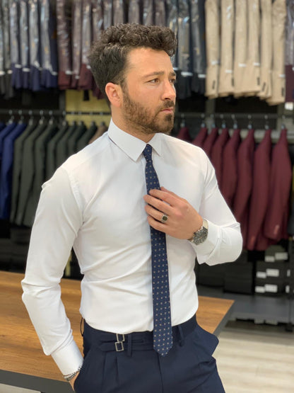 Jake White Slim Fit Shirt - Elevate Your Wardrobe