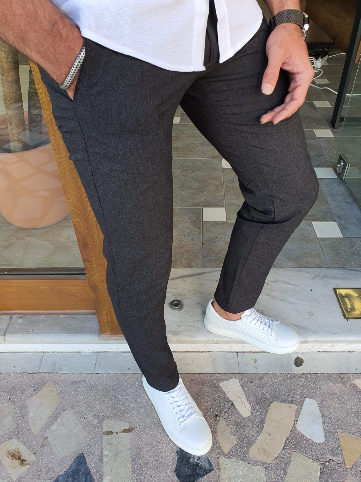 Bristol Black Slim Fit Cotton Pants for Every Occasion