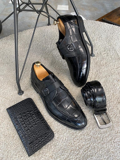 Louise Black Buckle Loafers - Elegant Leather Shoes for Every Occasion