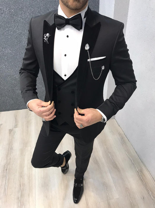 Ventura Black Slim Fit Tuxedo – Timeless Elegance for Formal Occasions