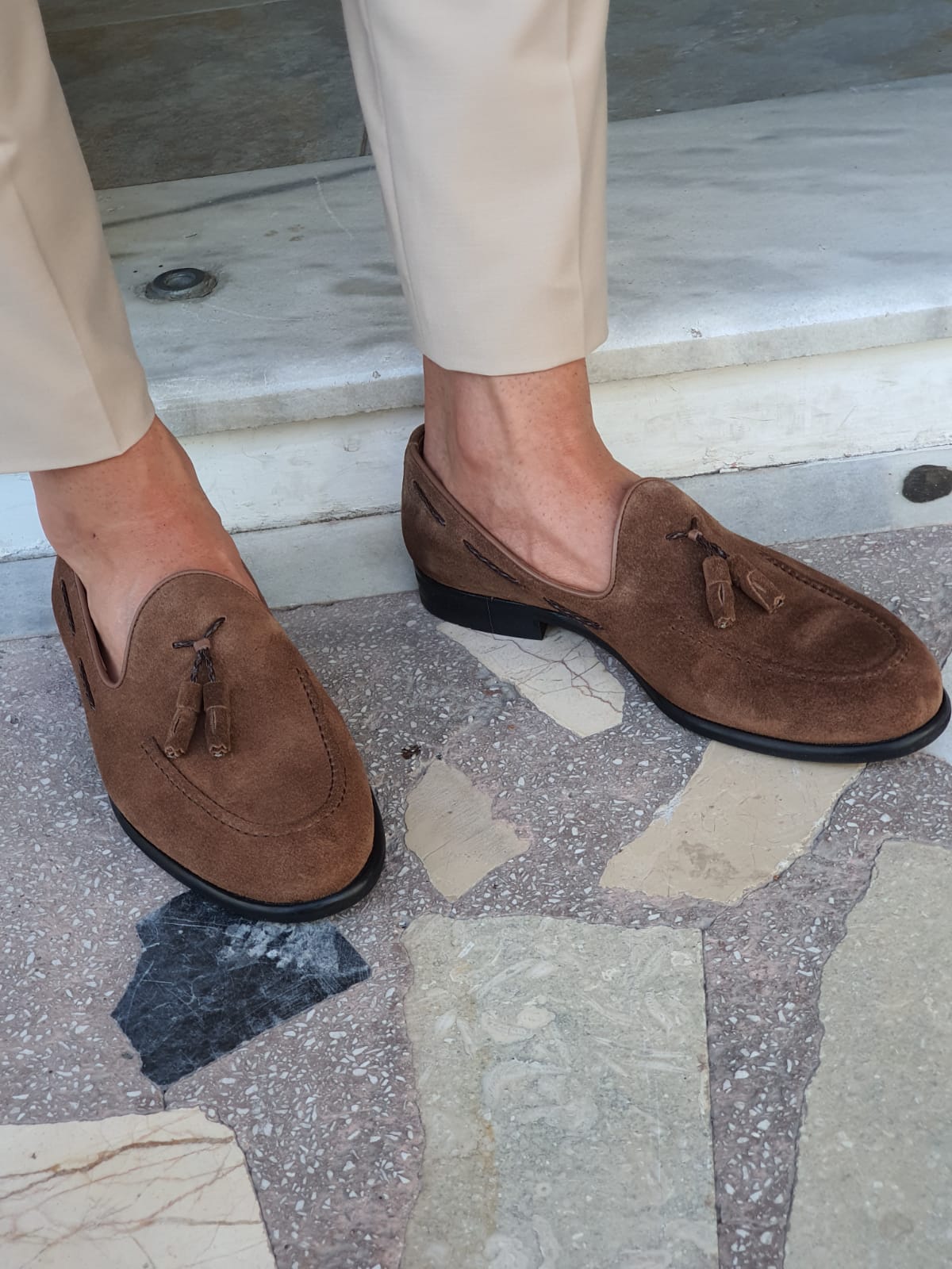Cole Brown Suede Tassel Loafers - Elegant Comfort for Every Occasion