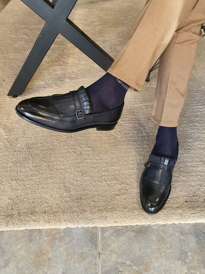 Torino Dark Blue Kilt Loafers