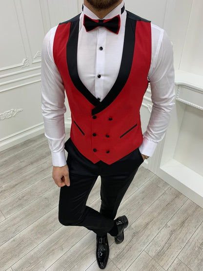 Napoli Red Slim Fit Shawl Lapel Tuxedo