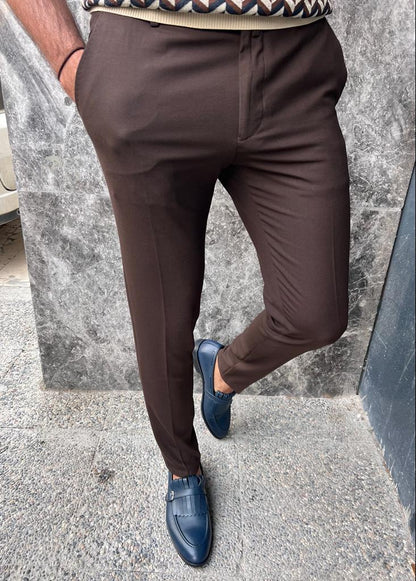 Sorento Dark Brown Slim Fit Pants
