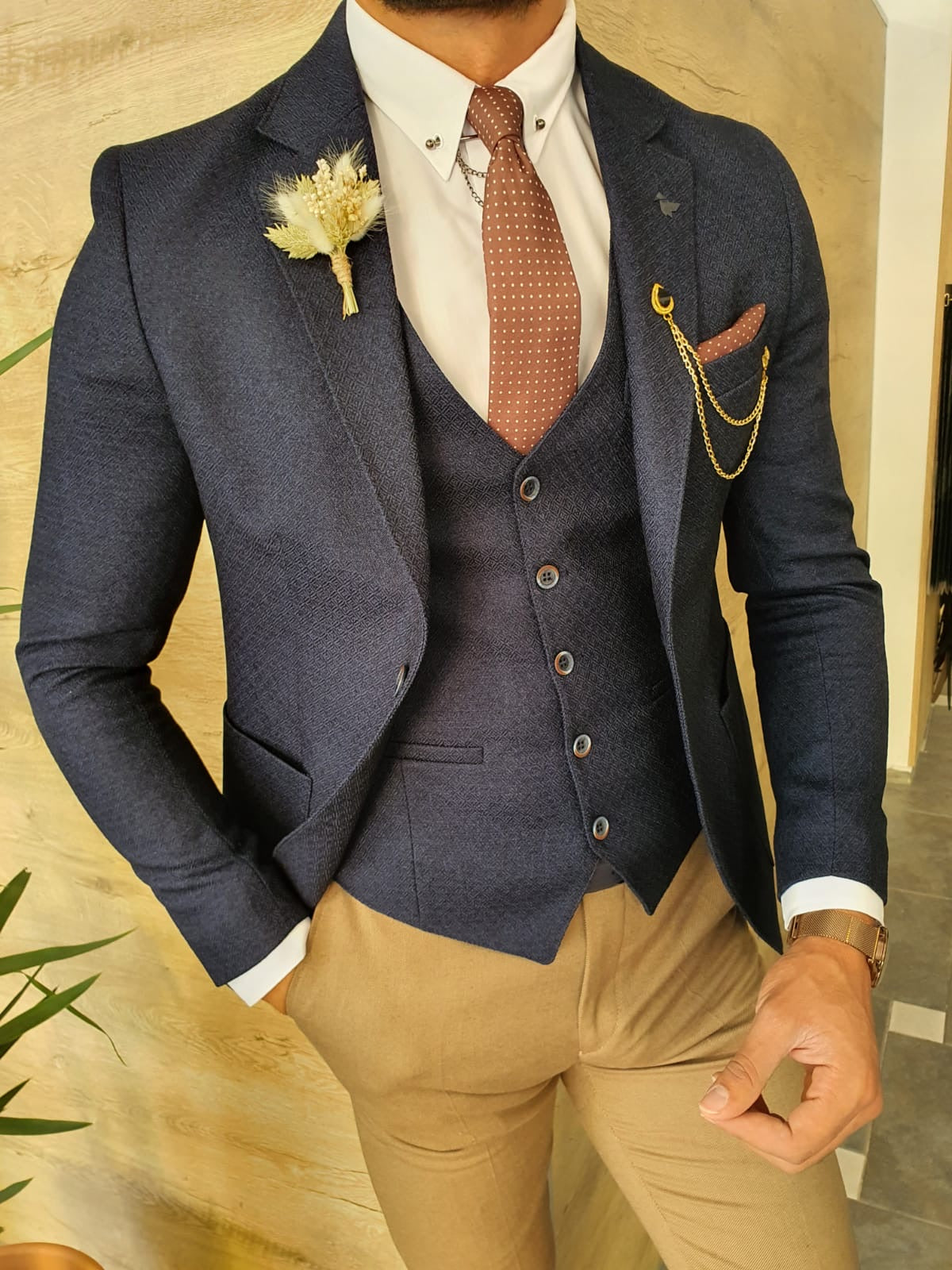 Torino Navy Blue Slim Fit Suit - Elegance Redefined