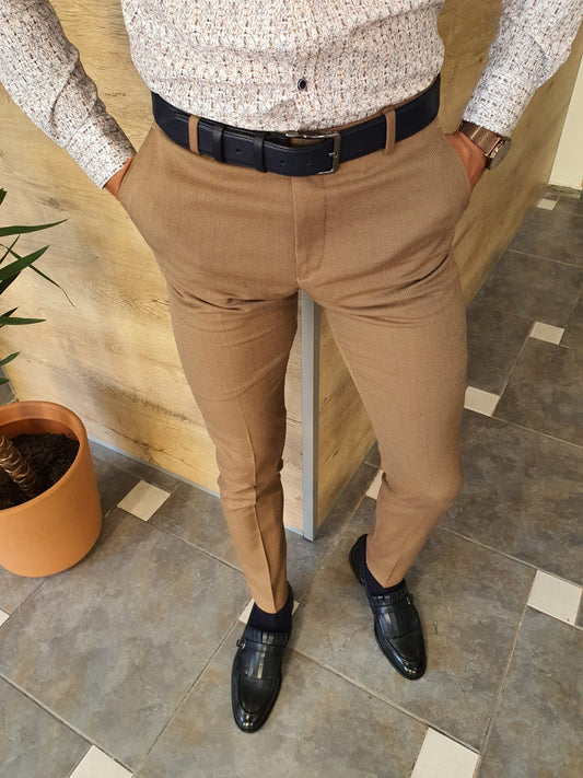 Torino Brown Slim Fit Pants - Versatile Elegance for Every Occasion