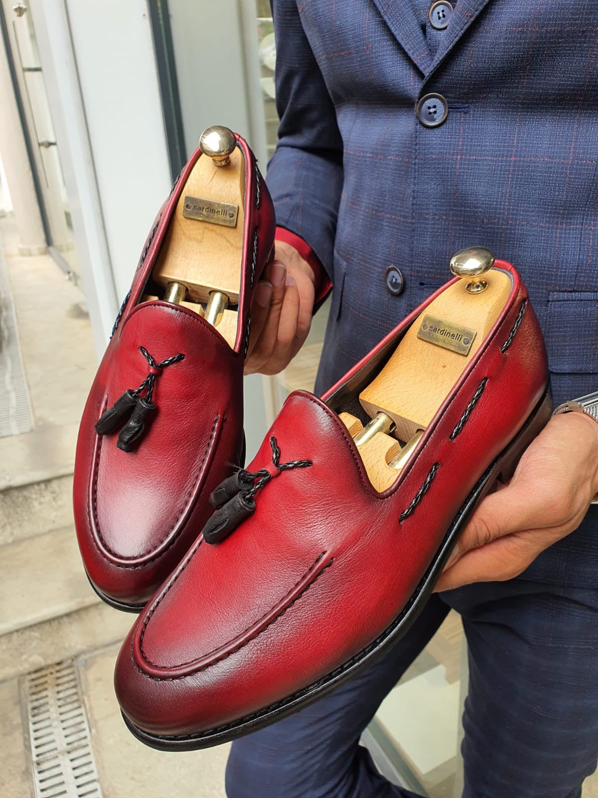 Tassel Leather Burgundy Loafers