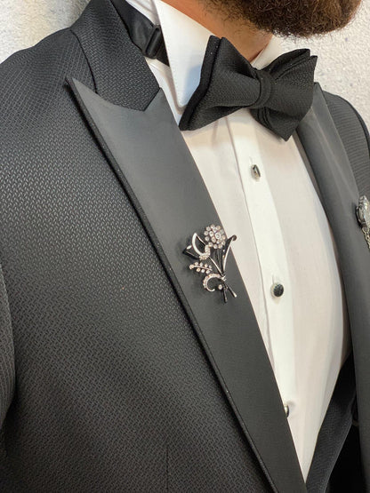 Bond Black Slim Fit Tuxedo - Timeless Elegance for Formal Occasions