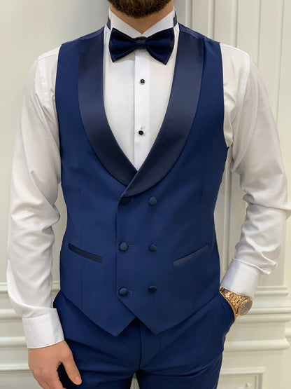 Perris Indigo Slim Fit Tuxedo - The Ultimate Formalwear Statement
