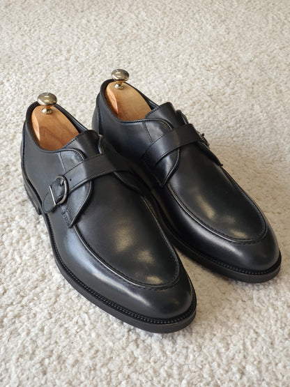 Antonio Black Buckle Loafers