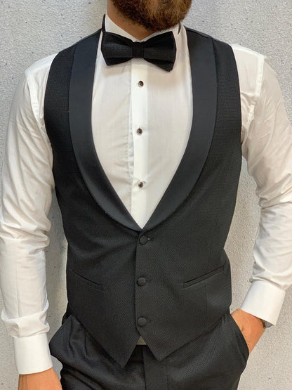 Bond Black Slim Fit Tuxedo - Timeless Elegance for Formal Occasions