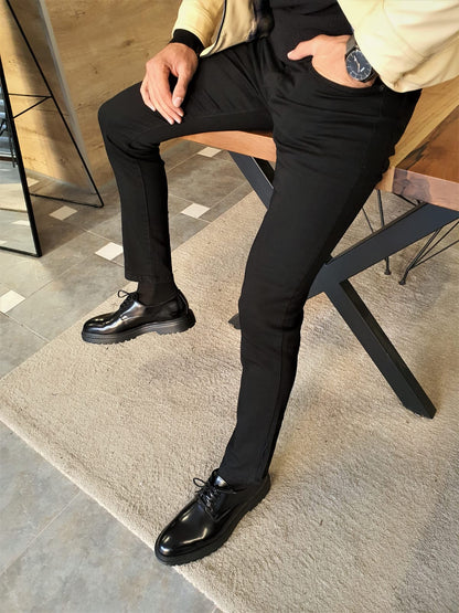 Clemson Black Slim Fit Lycra Jeans