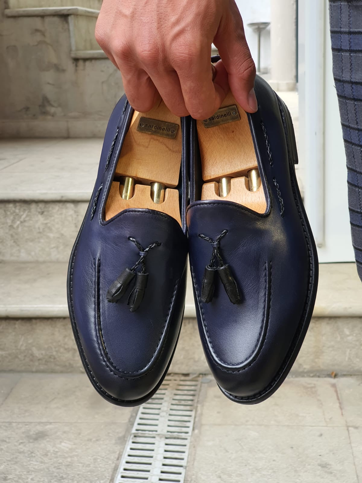 Fort Worth Navy Blue Tassel Loafer - Sophisticated Leather Footwear