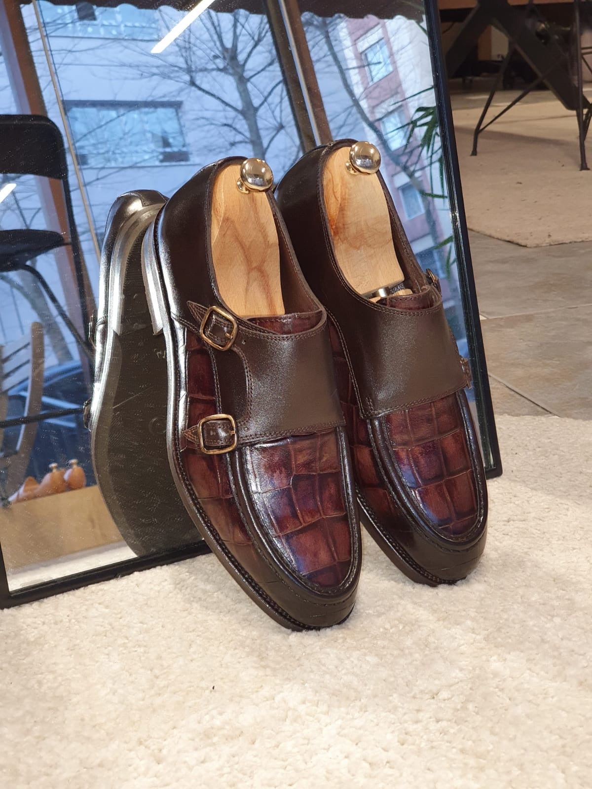 Montreal Brown Monk Strap Loafers for Men