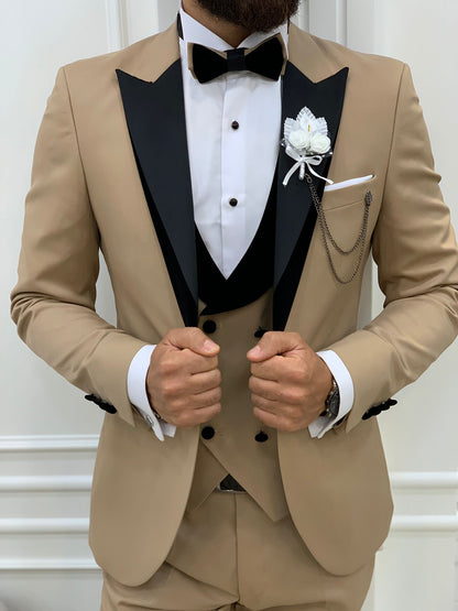 Mark Golden Slim Fit Velvet Peak Lapel Tuxedo
