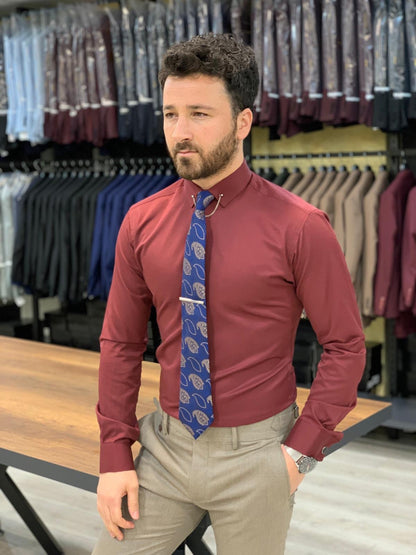 Jake Red Slim Fit Shirt - Elevate Your Wardrobe