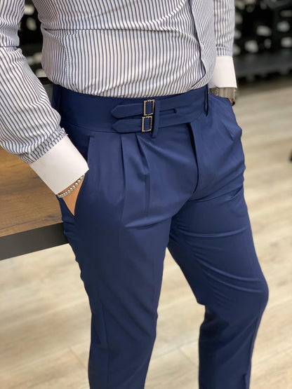 Jake Blue Double Pleated Buckled Slim Pants