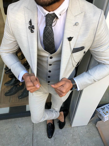Olympia Gray Slim Fit Suit - Versatile Elegance for Every Occasion brabion