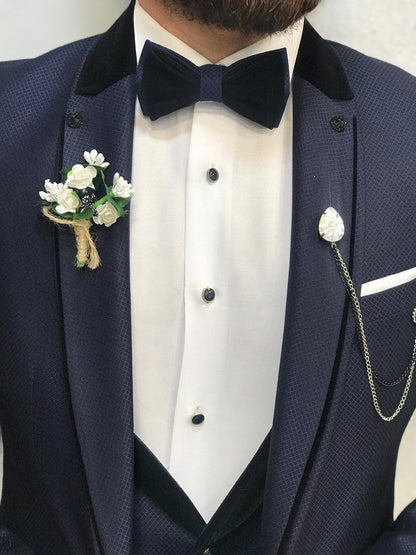 Lazio Navy Blue Slim-Fit Tuxedo
