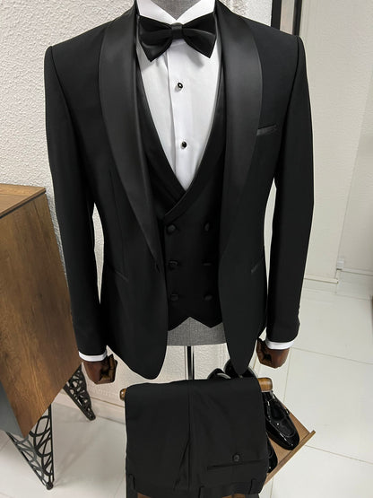 Lenzi Slim Fit Black Party Tuxedo for Men