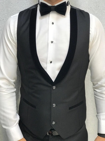 Lazio Black Slim-Fit Tuxedo for Modern Elegance