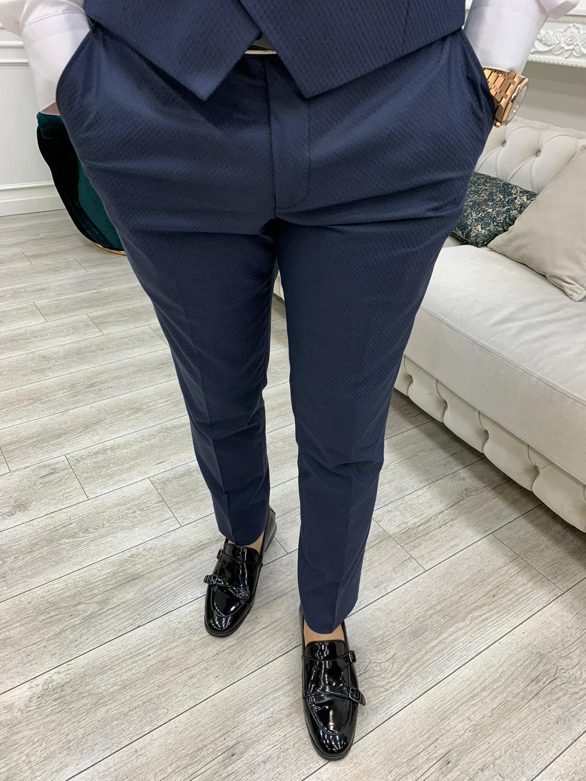 Avion Blue Slim Fit Shawl Lapel Tuxedo