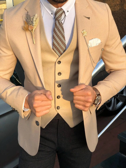 Multi Slim-Fit Suit Vest Beige for Effortless Elegance BOJONI