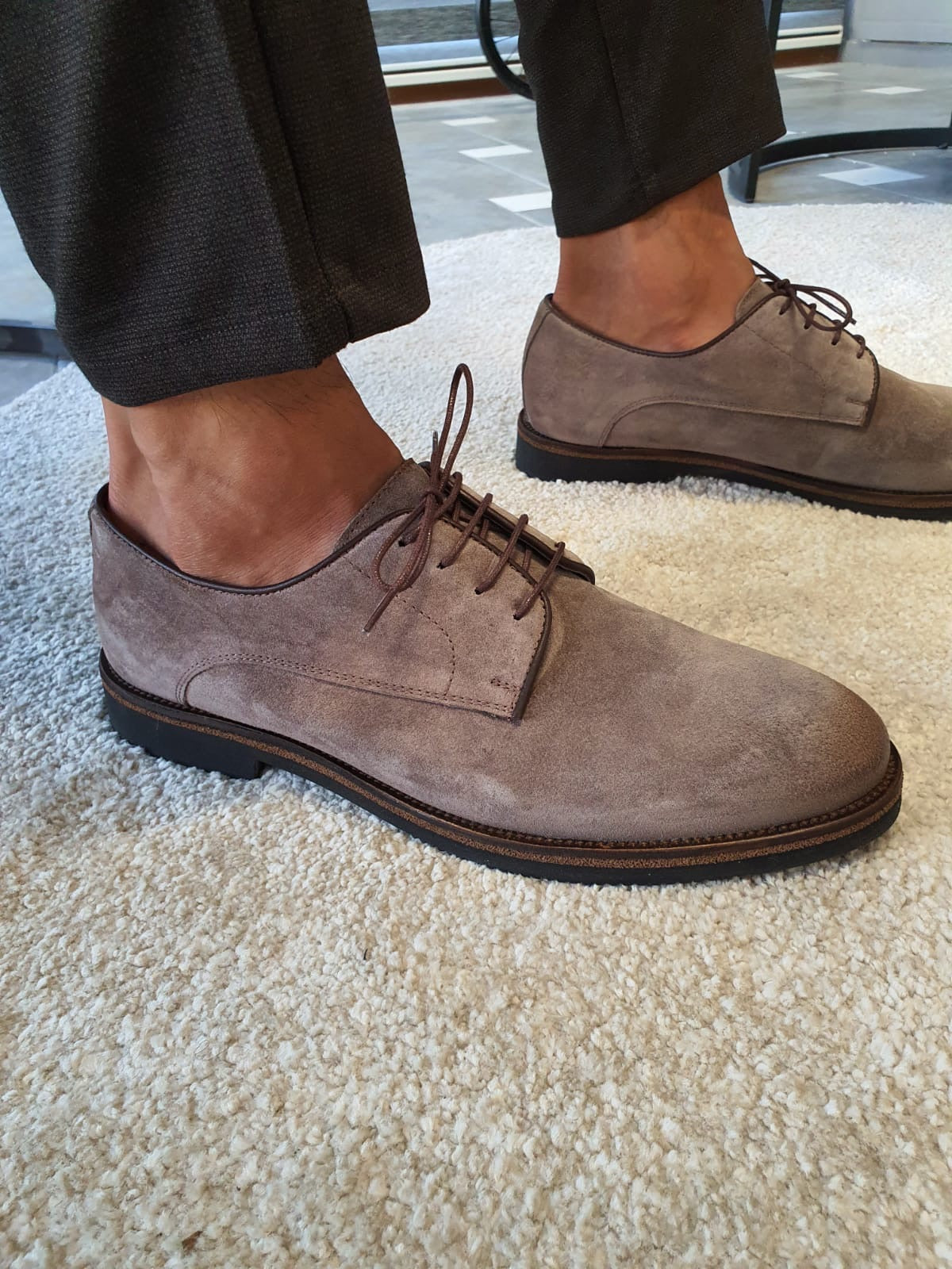 Stefano Beige Suede Derbys - Elegant Versatile Footwear for Every Occasion