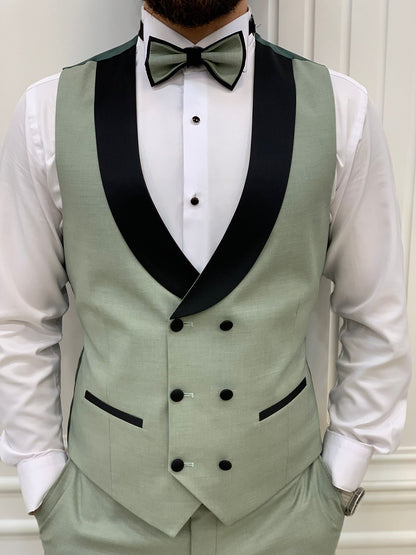 Perris Water Green Slim Fit Tuxedo
