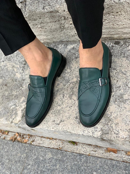Stanoss Green Buckle Shoes - Timeless Elegance