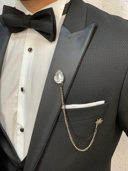 Bond Black Slim Fit Tuxedo - Timeless Elegance for Formal Occasions