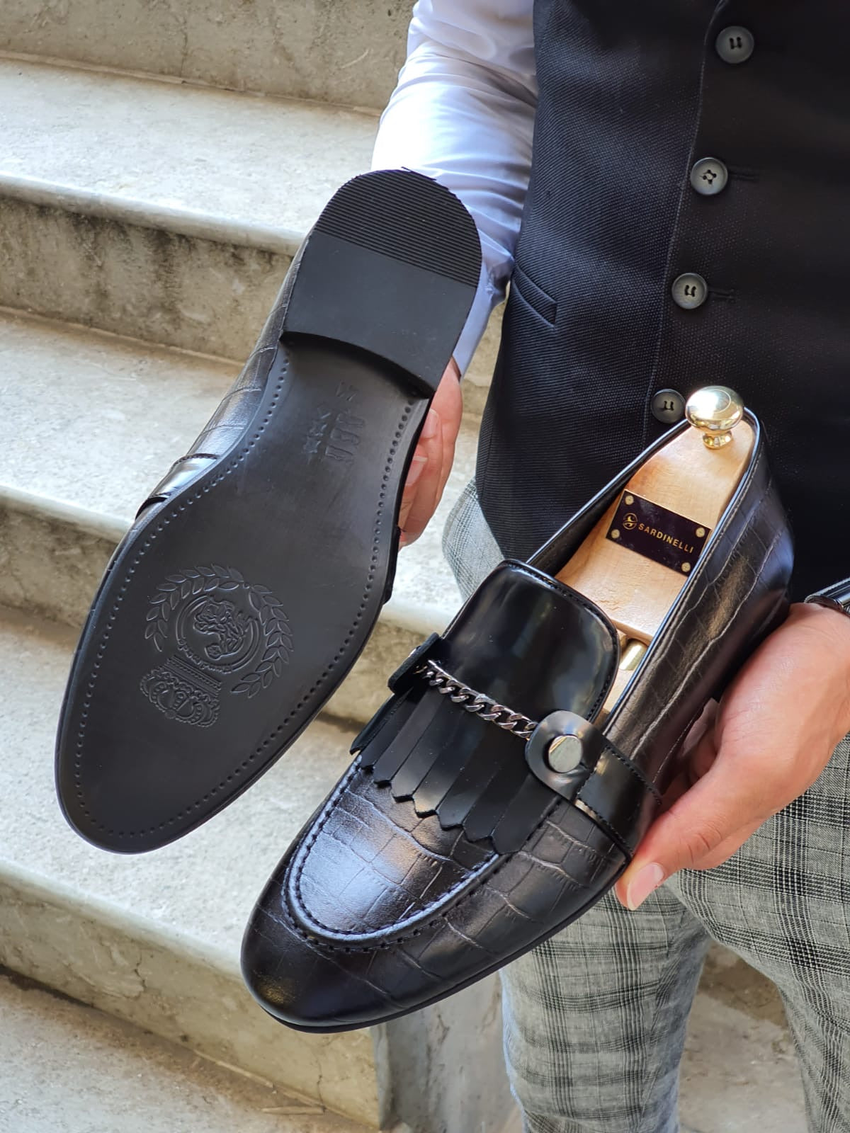 Reno Black Kilt Loafers