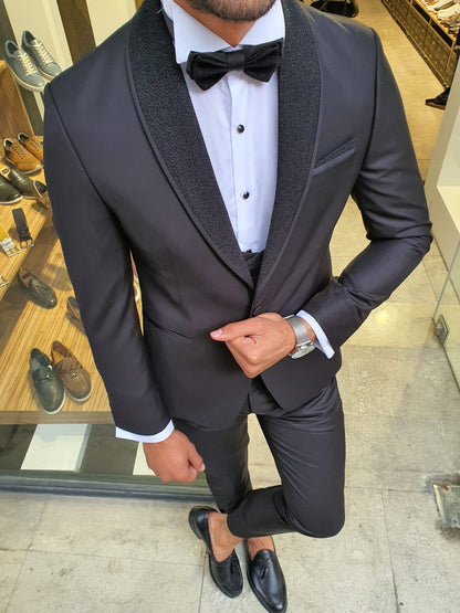 Midvale Black Slim Fit Shawl Lapel Tuxedo