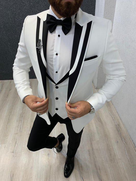 Lazio White Slim Fit Tuxedo for Men