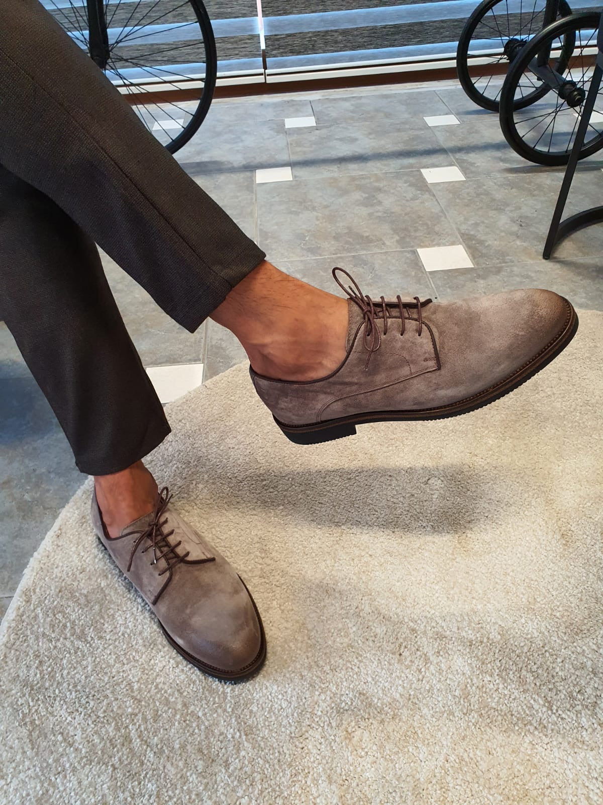 Stefano Beige Suede Derbys - Elegant Versatile Footwear for Every Occasion