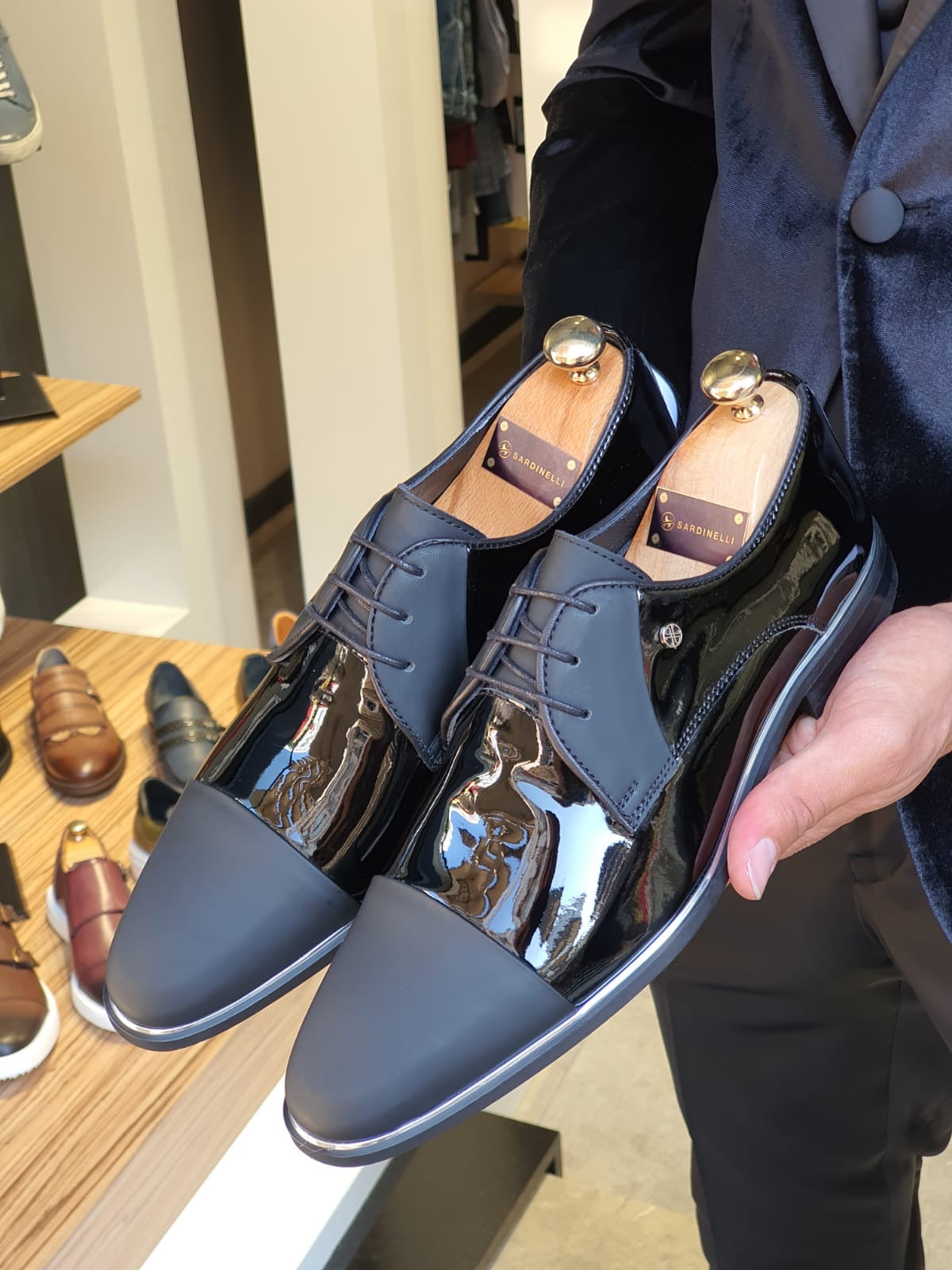 Fort Worth Black Cap Toe Laced Blucher - Elegant Leather Shoes