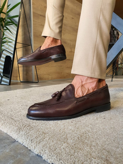 Torino Tassel Brown Loafers – Timeless Elegance in Leather